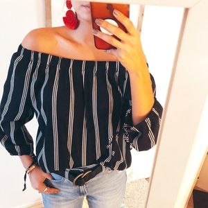 Fashion Line | Off Shoulders stripe top | M